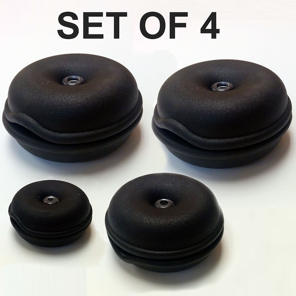Cable Turtle Organizer 4pc Set- Mini, Small, 2x Large- Black